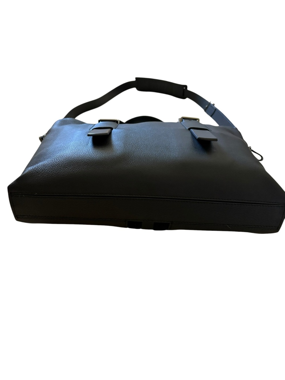 Bally Switzerland Black Leather Briefcase Messenger Bag Medium Detachable Strap - Picture 9 of 15